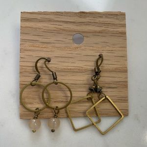 Polka dot paisley earring set